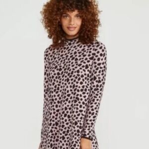 Ann Taylor Petite Pink Giraffe Animal Print Sweater Dress